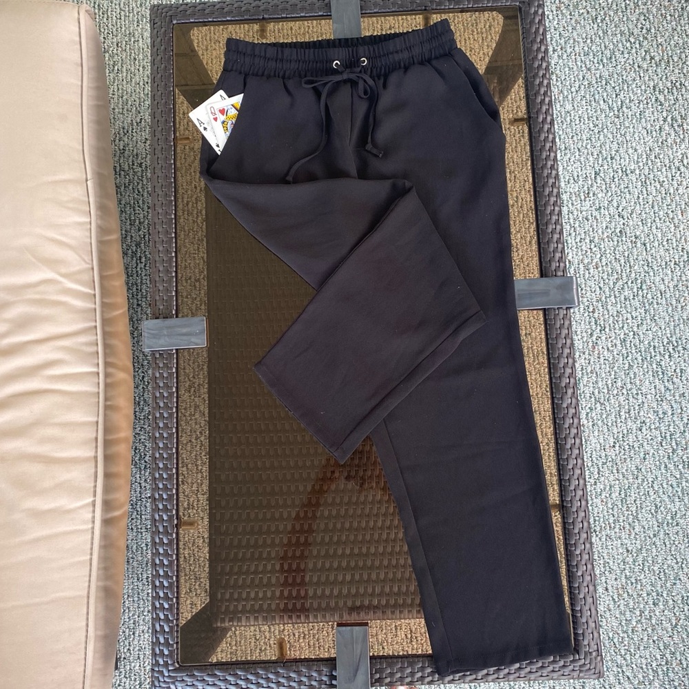 F21 Black CROPPED TIE JOGGERS HIGH WAISTED (M)